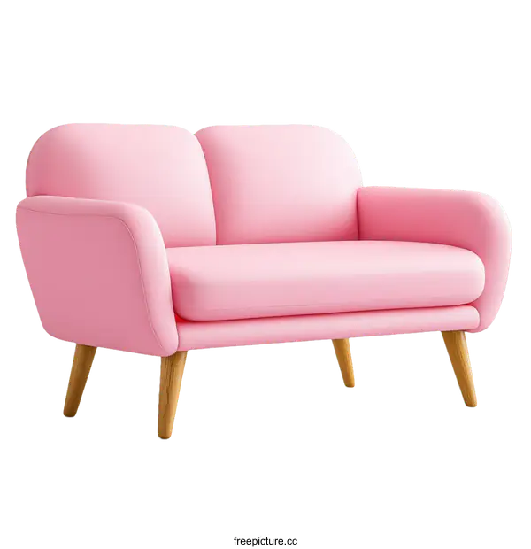 [Transparent Background PNG]Adorable Pink Loveseat Sofa Design