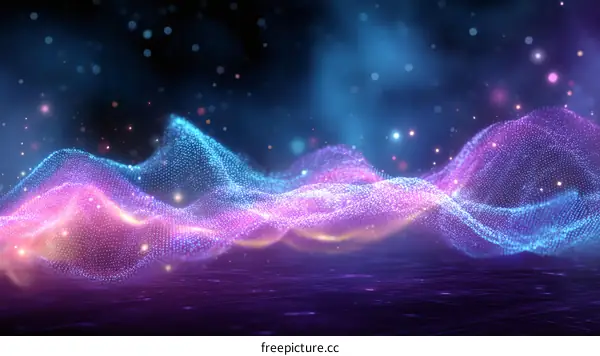 Abstract Digital Waves of Light and Color