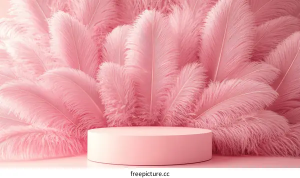 Pink Ostrich Feather Display Stand