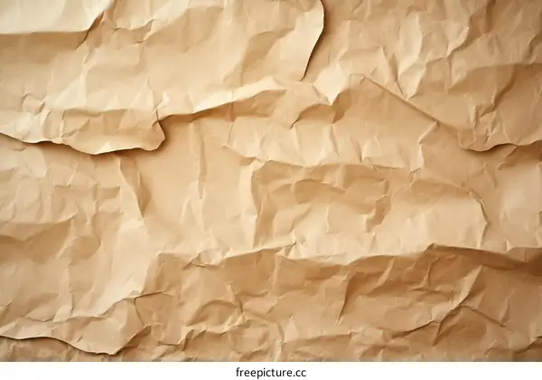 Close-up of crumpled brown paper texture background
