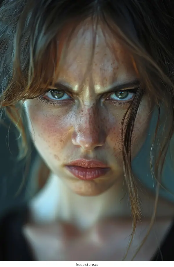 Closeup Portrait of a Caucasian Woman