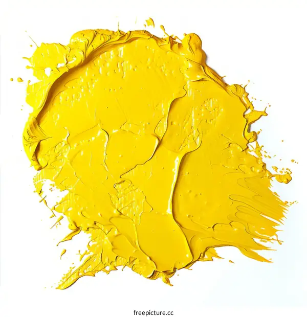 Yellow Oil Paint Texture Closeup