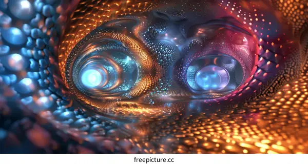 Abstract Energy: Blue and Orange Lights