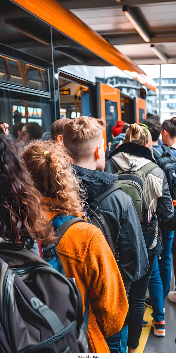People Waiting for the Train at a Station