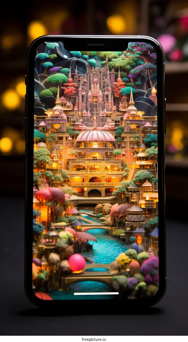 A magical city inside a crystal ball