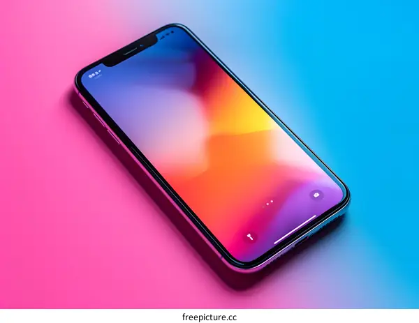 Modern Smartphone On Colorful Background