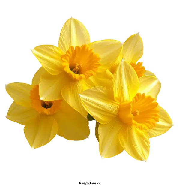 [Transparent Background PNG]Beautiful Bouquet of Yellow Daffodils