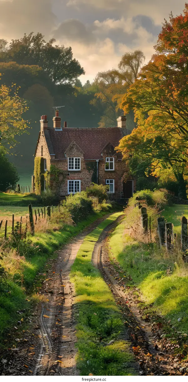 Autumn Cottage in the English Countryside