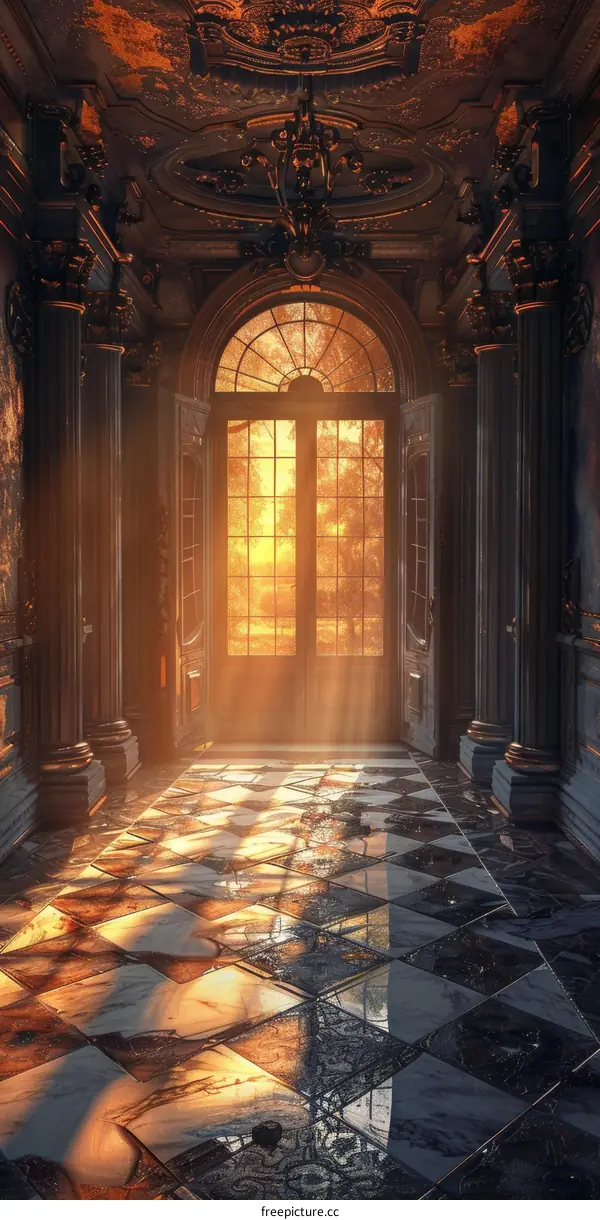 Grand Hallway with Sunlight