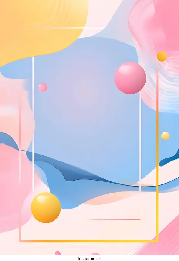 Abstract Pastel Color Background with Geometric Shapes and Line