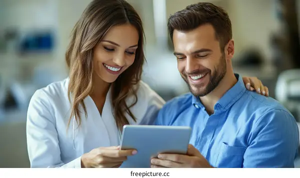 Two Healthcare Professionals Consulting on a Tablet