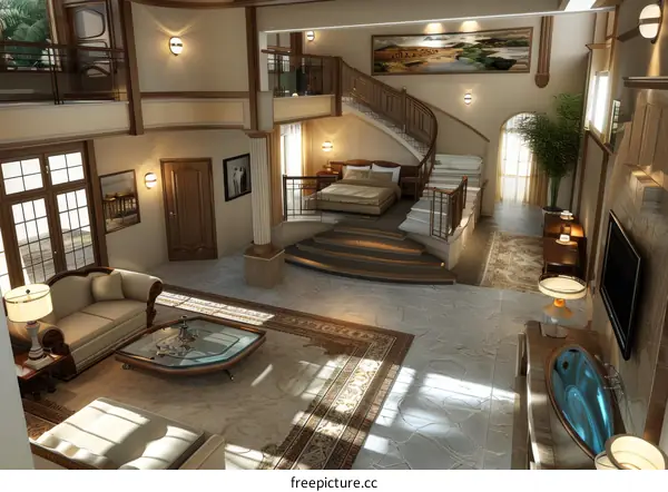 Luxury Mansion Interior Design Illustration