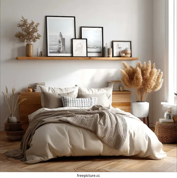 Cozy Bedroom Interior Design with Wooden Accents