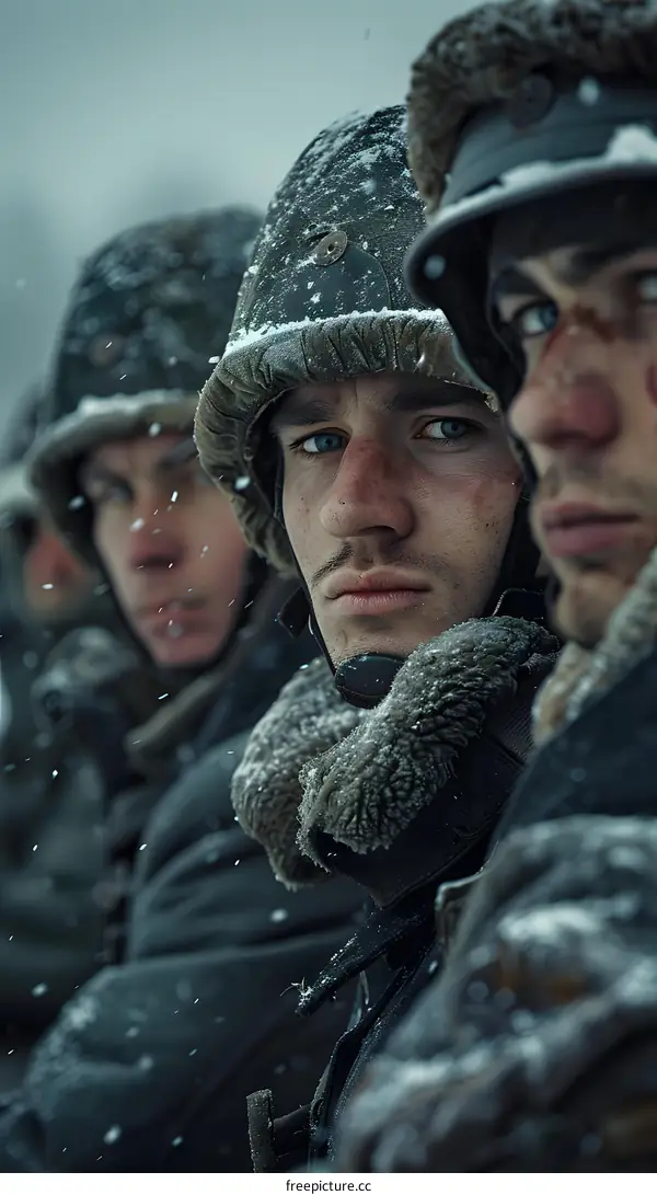 A group of soldiers in the snow