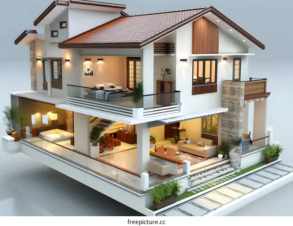 3D house interior design rendering