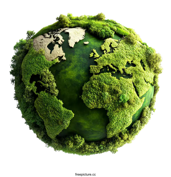 [Transparent Background PNG]Green Planet Earth Illustration