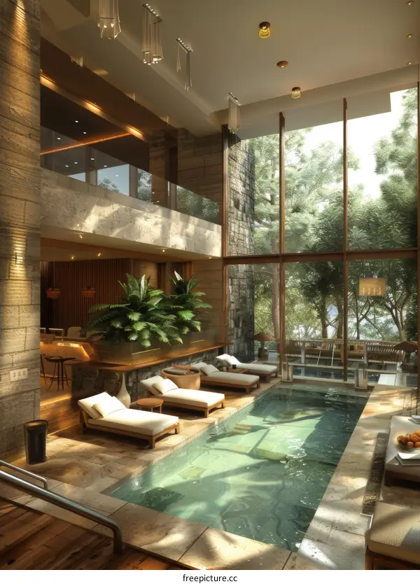 Modern Mansion with Luxurious Indoor Swimming Pool