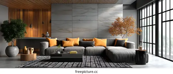Modern Living Room Interior Design Illustration