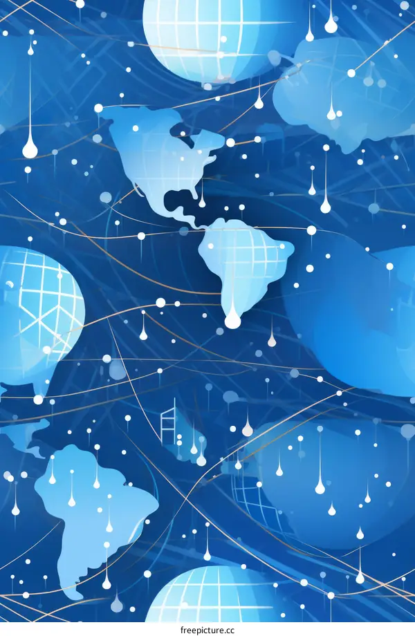 A digital illustration of a computer network