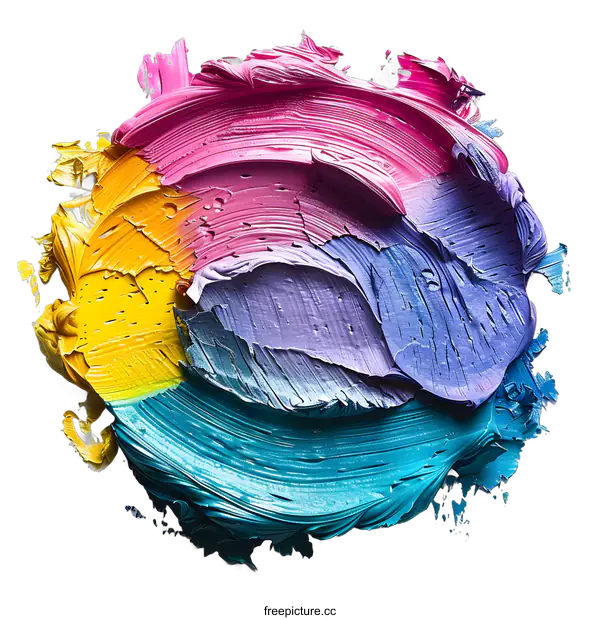 [Transparent Background PNG]Colorful Oil Paint Abstract