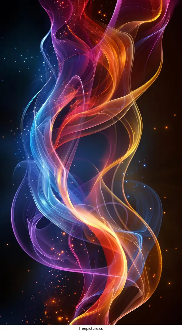 Colorful abstract fire and ice energy flames
