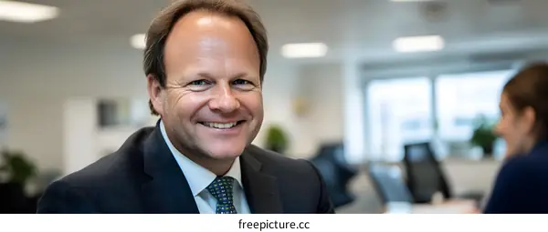 Smiling Businessman Portrait in Office