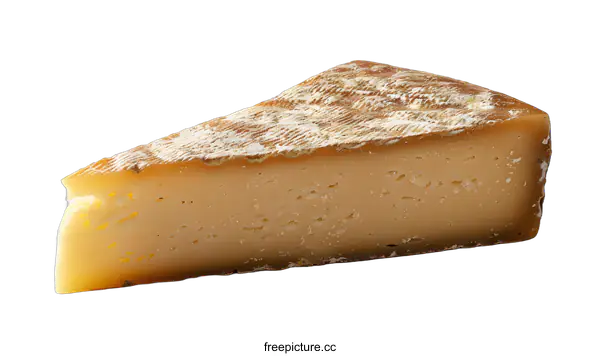 [Transparent Background PNG]A Wedge of Cheese on a White Background