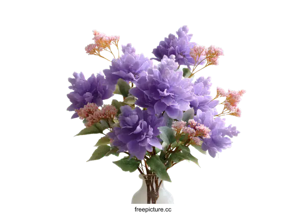 [Transparent Background PNG]Purple Floral Arrangement in Vase