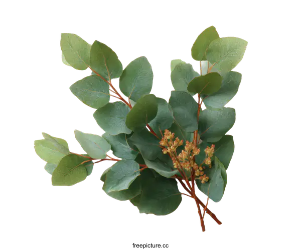 [Transparent Background PNG]Eucalyptus Branches Arrangement on White Background