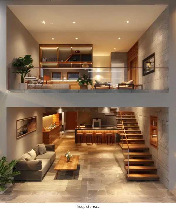 Modern Duplex Apartment with Stylish Interior Design