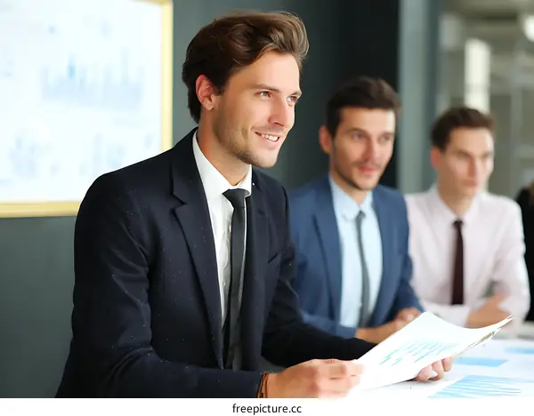 Business Meeting in Modern Office Setting