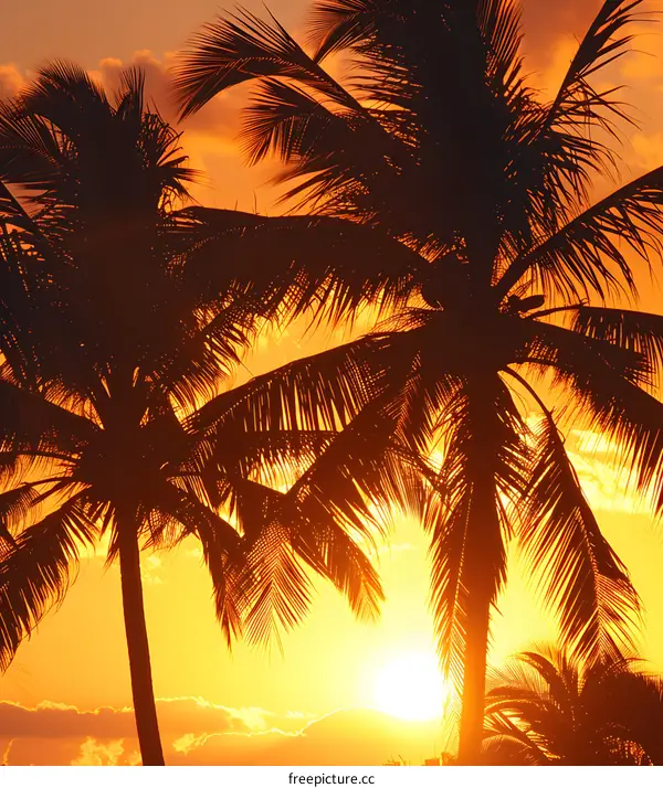 Tropical Sunset Palm Trees