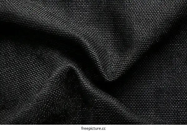 Close Up View of a Black Woven Fabric Texture