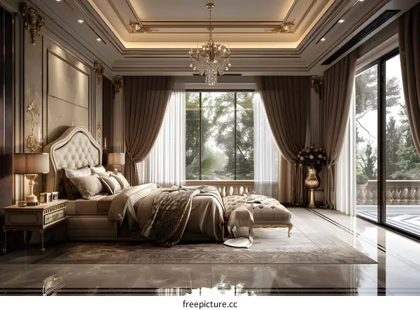 European-style luxury bedroom