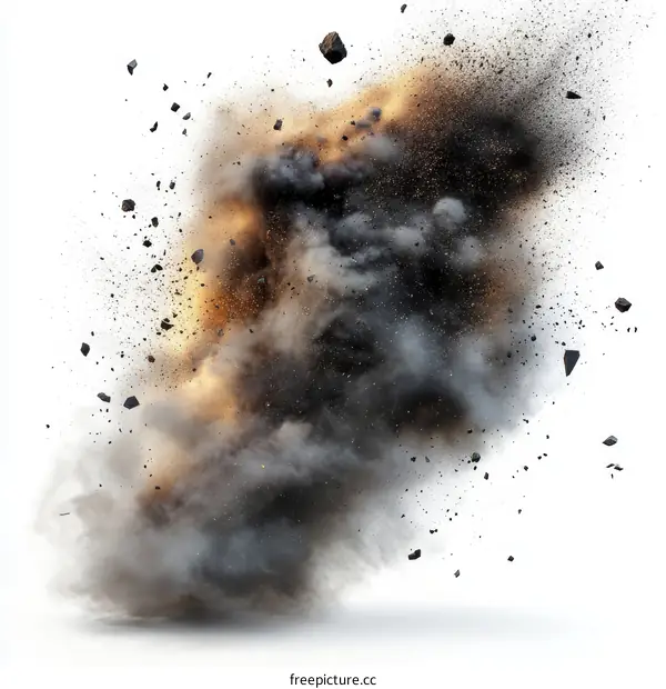 Explosion and Debris Cloud Illustration
