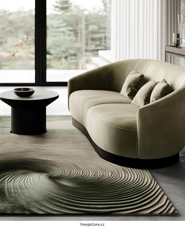 Modern Living Room Rug with Abstract Design