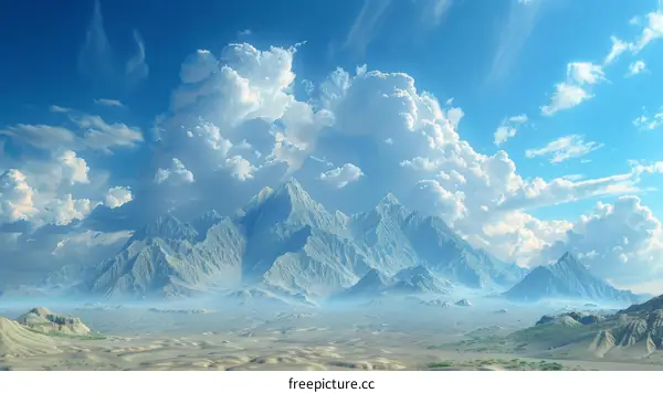 Majestic Mountain Range Under a Vast Sky