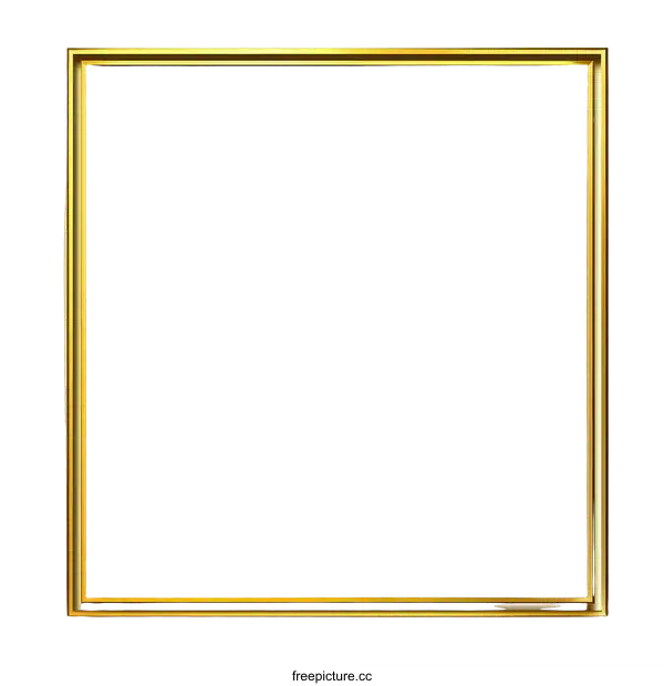 [Transparent Background PNG]Golden Frame Illustrative Design