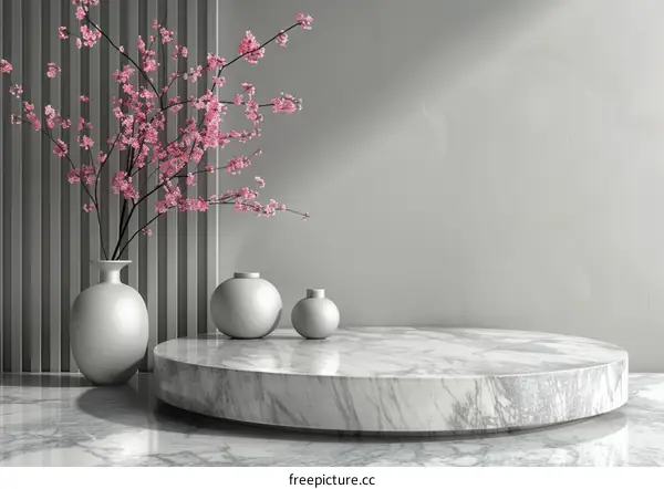 Minimalistic marble product display platform