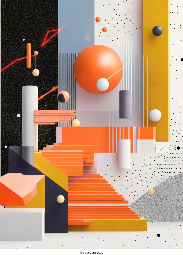 Abstract Geometric Shapes Composition