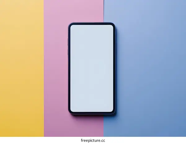 Smartphone Mockup on Colored Background