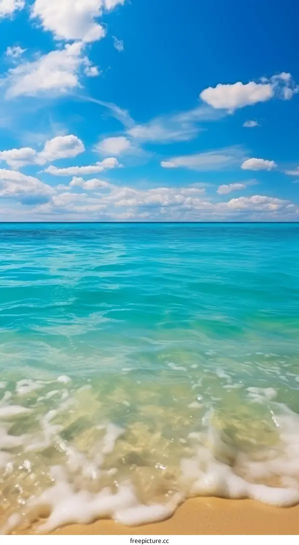 Beautiful beach with white sand and blue water