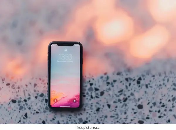 Locked iPhone Screen With Time 1333 On Beach Background