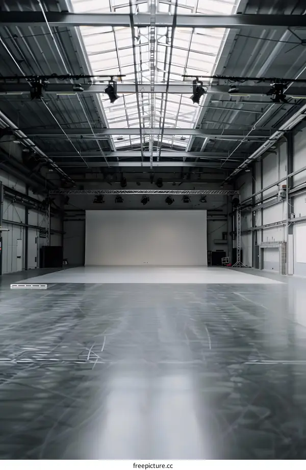 Large Industrial Building with White Wall