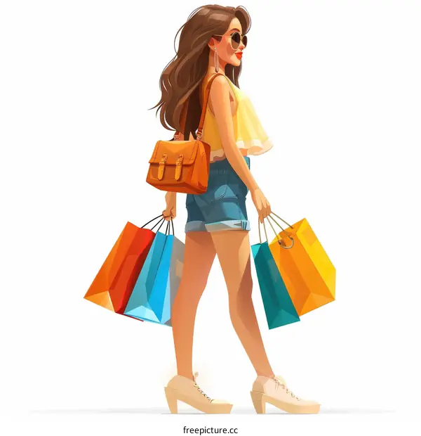 A Stylish Woman Enjoys a Shopping Spree