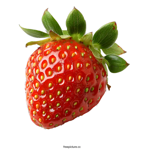 [Transparent Background PNG]Single Strawberry on White
