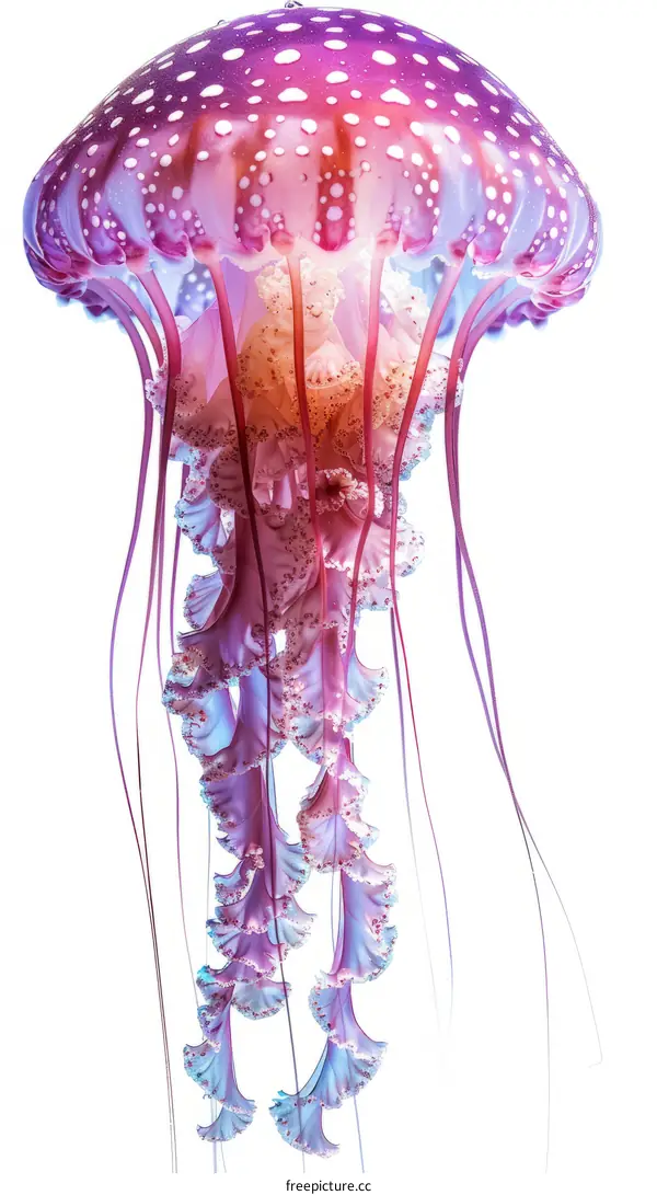 Gorgeous Jellyfish with Pink and Purple Tentacles