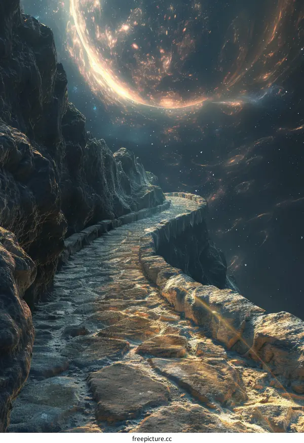 Surreal Landscape with Stone Path