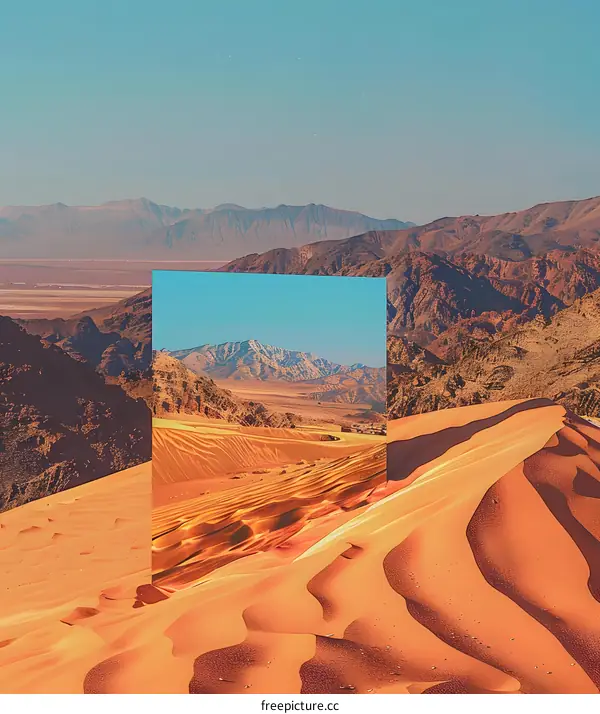 Desert Landscape with Mountains in the Background