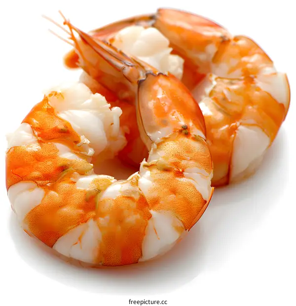 Two Cooked Tiger Prawns